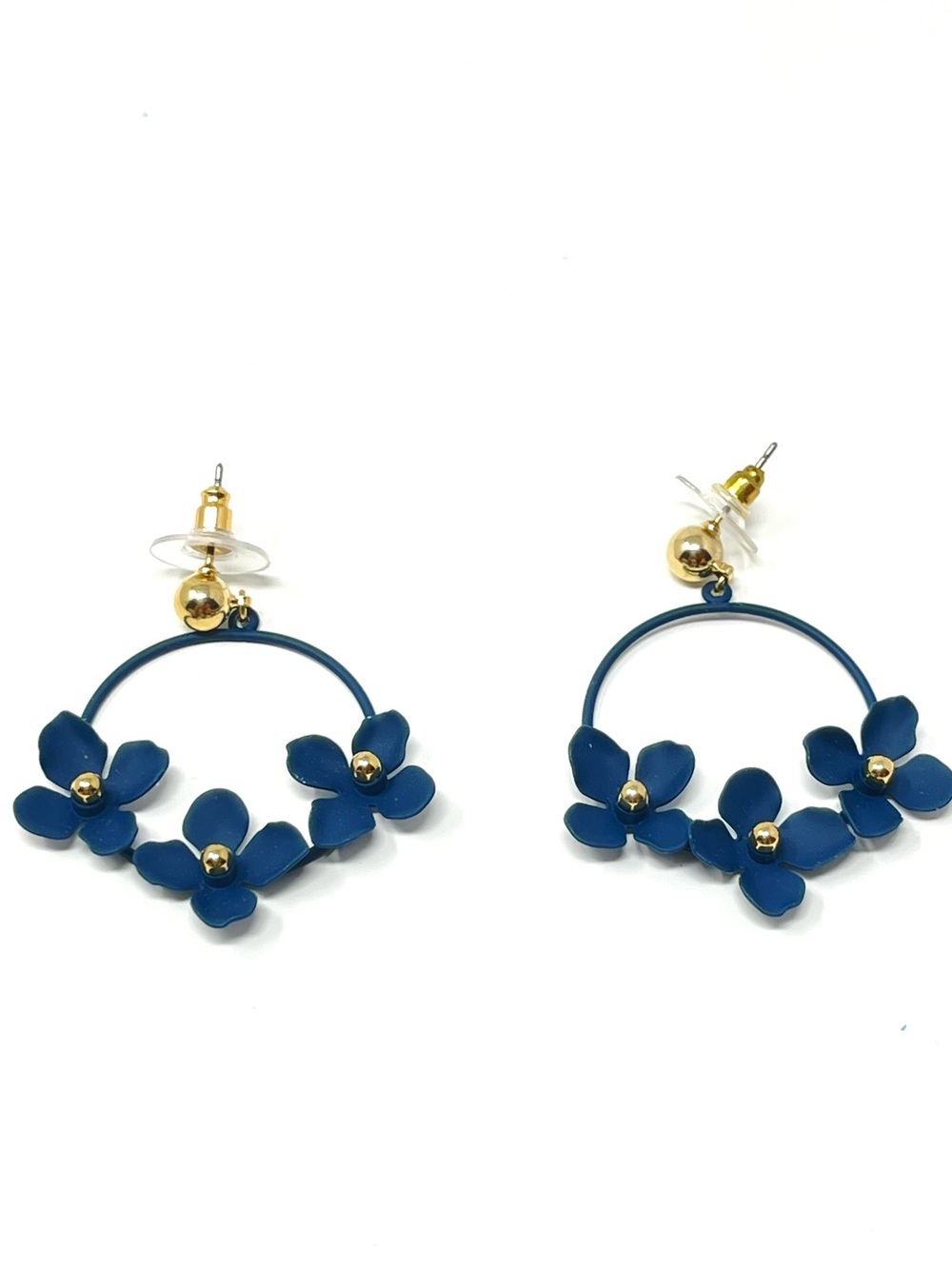 New Anthropologie Zenzii Buttercup Drop Earrings Blue - Picture 2 of 5